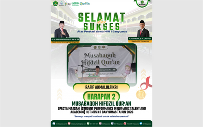 Siswa MIN 1 Banyumas berhasil meraih Juara Harapan 2 MHQ